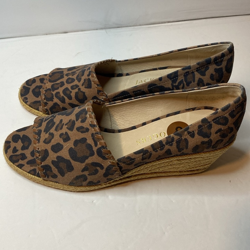 Jack Rogers Leopard Print Espadrille Wedge Sandals size 8 - Picture 6 of 10